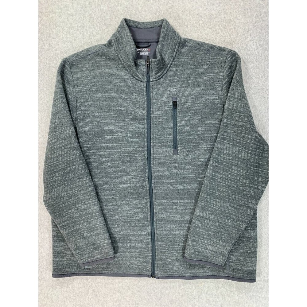 Untuckit Fleece Heavy Full Zip Travel Jacket (Men's 3XL) Gray